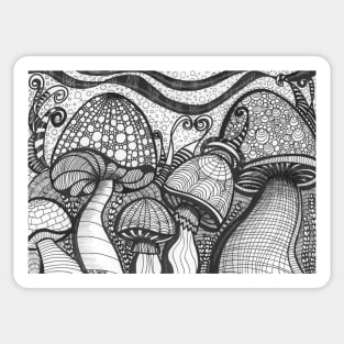 Color me Mushrooms coloring page Sticker